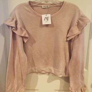 NWT Loveshackfancy Ruffle Sweatshirt